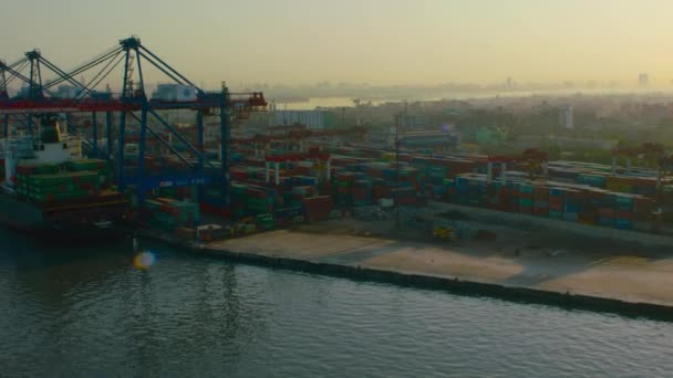 Harbour Bridge Ship Port — стоковое видео