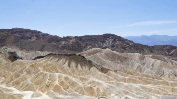 Beautiful Landscape Zabriskie Point Death Valley National Park Slow Motion — Stockvideo