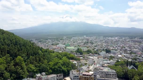 Aerial View Mount Fuji Minamitsuru — Stockvideo