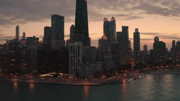 Aerial Footage Chicago Lakeshore Drive — Stockvideo