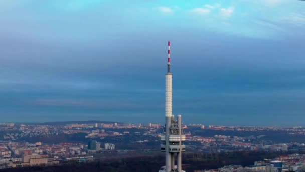 Věž Drone Let Rotovat Nebe — Stock video