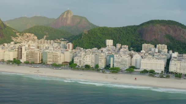 Drone Shot Beach City Copacabana Brazil — Wideo stockowe