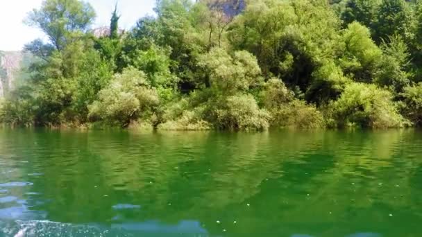 Matka Canyon Kustlinje Skjuten Från Båt — Stockvideo