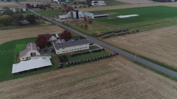 Amish Wedding Amish Farm Captured Drone — Vídeo de Stock