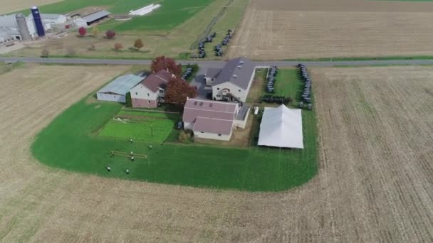 Amish Wedding Amish Farm Captured Drone — Wideo stockowe