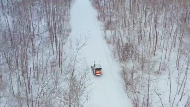 Bobcat Clearing Snow Rural Property — Vídeos de Stock