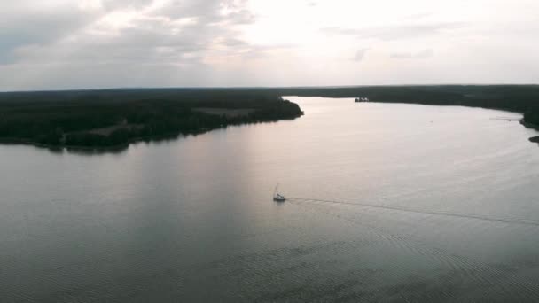 Luchtopname Van Wdzydzki Park Krajobrazowy Kaszuby Polen — Stockvideo