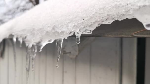 Fonte Glace Sur Toit Une Maison — Video