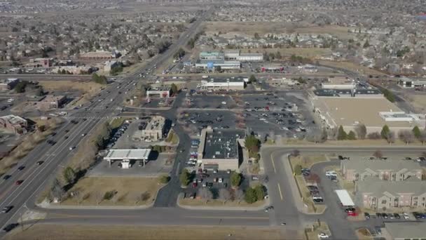 Vista Aérea Shopping Center Nos Subúrbios Colorado — Vídeo de Stock