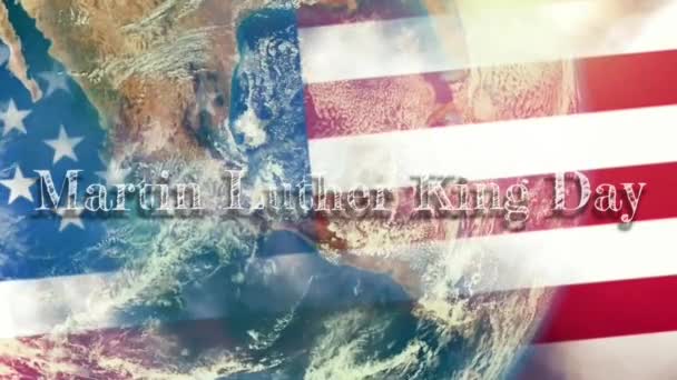 Martin Luther King Day Concept Animation United States America Flag — Stok video