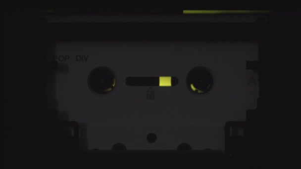 Old Cassette Player Playing First Track Cassette Tape — Stockvideo