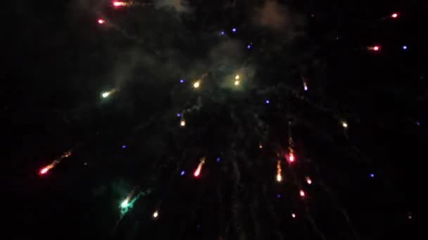 Happy New Year 2019 Celebration Festive Fireworks Collage Night Sky — Stockvideo