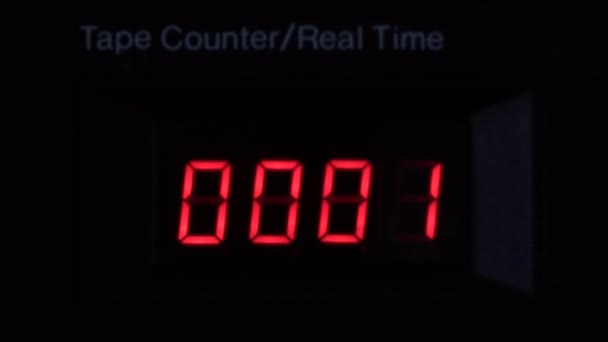 Tandberg Tape Counter Counting Digital Red Numbers Recorded Sony A7Iii — Video Stock