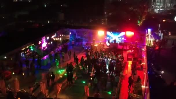 New Year Party Shoot Aerial Footage — Vídeos de Stock