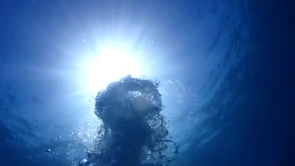 Sun Seen Water Bubbles Coming Towrds Sun Filmed Olympus Tg4 — Stok video