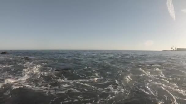 Waves Shoreline Sunny Day Spain — Wideo stockowe