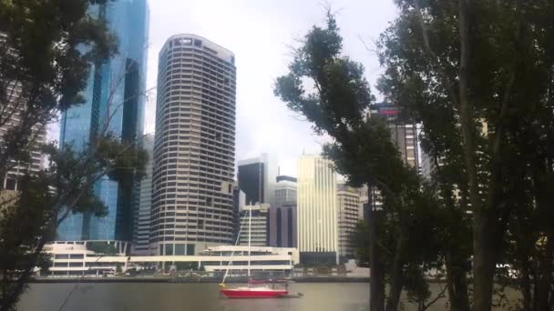 Australia Brisbane City Timelapse River City Skyline — 图库视频影像
