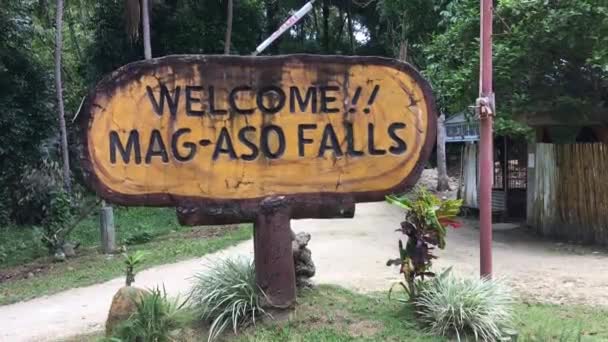 Mag Aso Falls Entrance Sign Bohol Island Philippines — Stockvideo