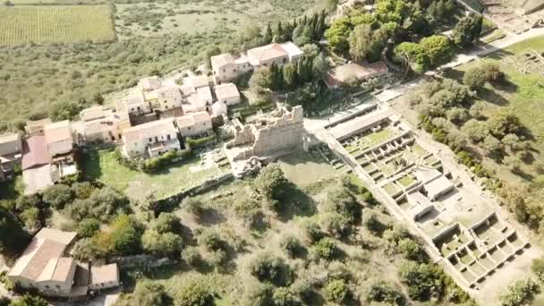 Drone View Tindari Ruins Sicily Italy — Stockvideo