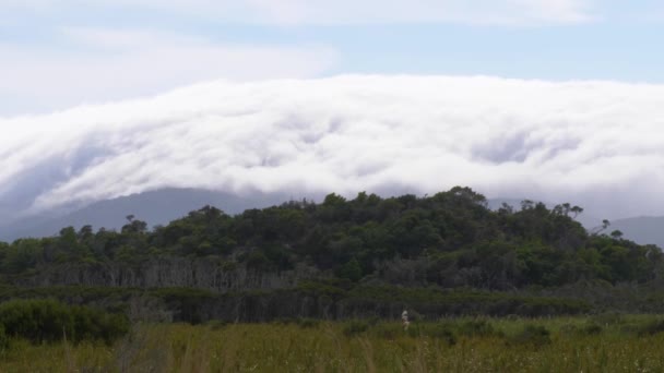 Time Lapse Fast Moving Clouds Rolling Mountains Wilsons Promontory Australia — Stockvideo