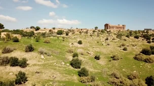 Zeus Agrigento Tapınağının Yanında Yükselen Tapınaklar Vadisi Sicilya Talya — Stok video