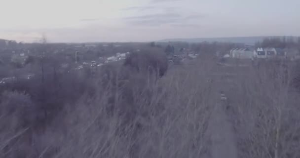 Arbre Aérien Révélant Autoroute M20 Coucher Soleil Pendant Heure Pointe — Video