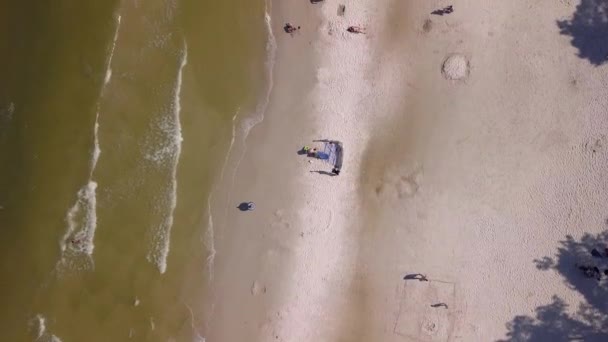 Baltic Sea Beach Aerial Shot Beautiful Secluded Beach Baltic Sea — Wideo stockowe