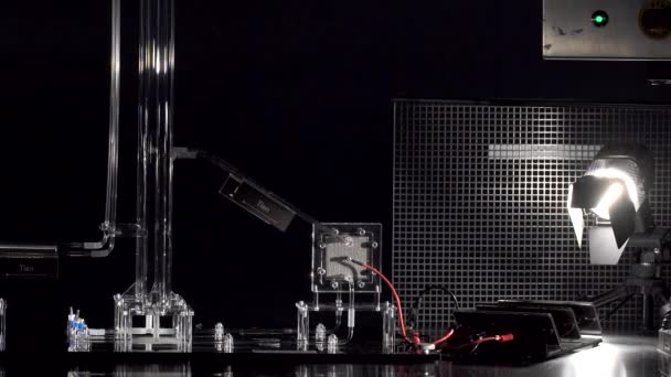 Pan Left Science Exhibit Showcasing Solar Powered Fan — Stock video