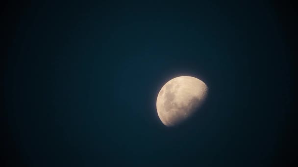 Slowly Moving Moon Offset Right Middle Frame Blue Hue — Stock videók