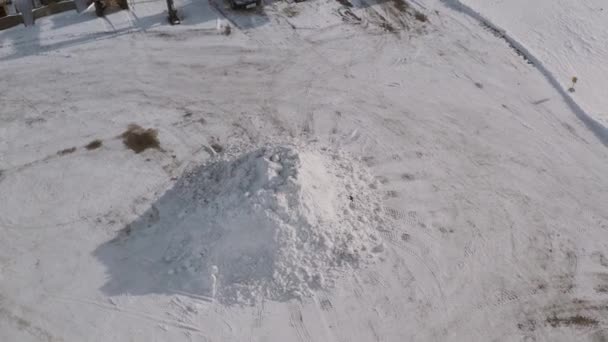 Panning Shot Snow Pile — Stock video