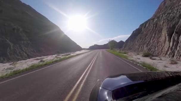 Dirigir Através Parque Nacional Badlands Dakota Sul — Vídeo de Stock