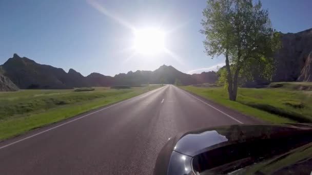 Dirigir Através Parque Nacional Badlands Dakota Sul — Vídeo de Stock