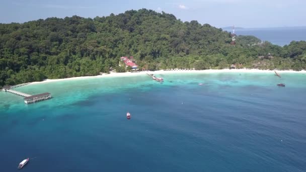 Drone Footage Malaysia Island Beach Side Tropical Season Feel — Video Stock