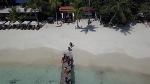 Drone Footage Malaysia Island Beach Side Tropical Season Feel — Stok video