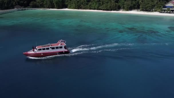 Drone Footage Malaysia Island Beach Side Tropical Season Feel — Stockvideo