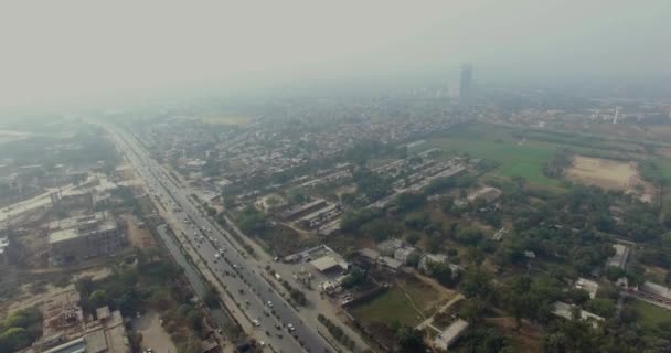 Bombay India Udara Memiringkan Pandangan Kota Fokus Jalan Lalu Lintas — Stok Video