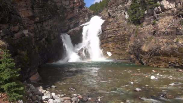 Beautiful Waterfall Summer Flow — Stockvideo