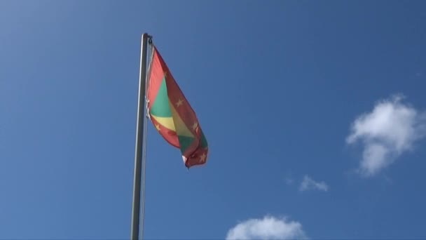 Vlajka Grenada Vlaje Jemném Vánku — Stock video