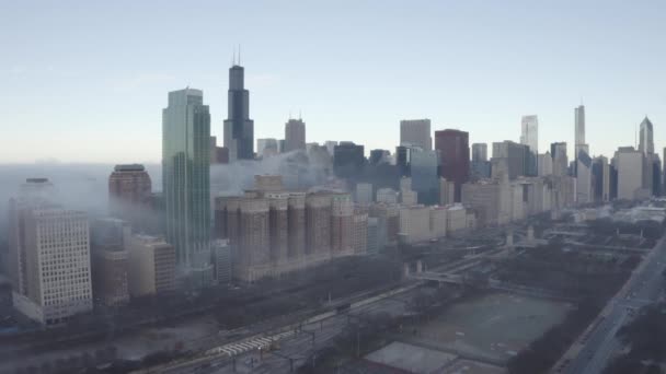 Foggy Soldier Field Hogar Los Osos Chicago — Vídeos de Stock