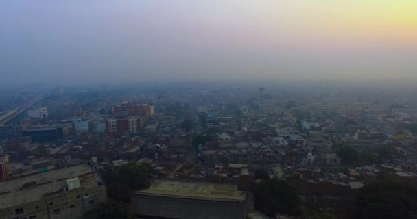 Cidade Rural Indiana Voo Aéreo Sobre Casas Bombaim Índia Uma — Vídeo de Stock