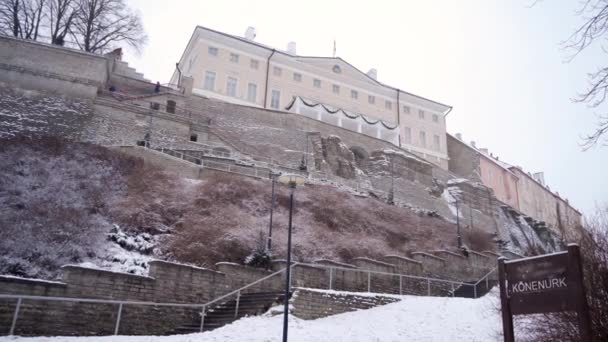 Zoom Sur Toompea Hill Stenbock House Siège Officiel Gouvernement Estonien — Video
