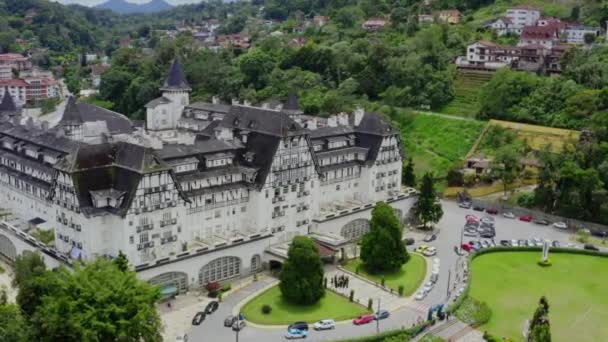 Drone Schot Boven Petropolis Paleis Brazilië — Stockvideo