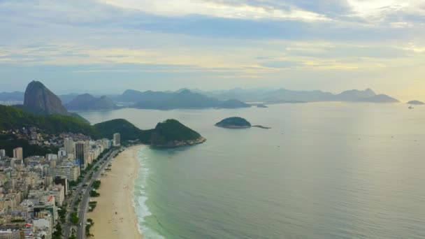 Arial Strzał Nad Copacabana Rio Janeiro Brazylia — Wideo stockowe