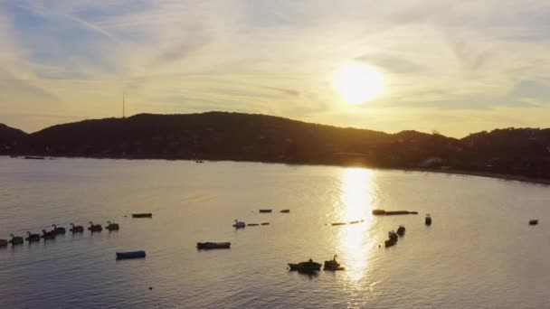 Arial Shot Sunset Buzios Brazil — Wideo stockowe