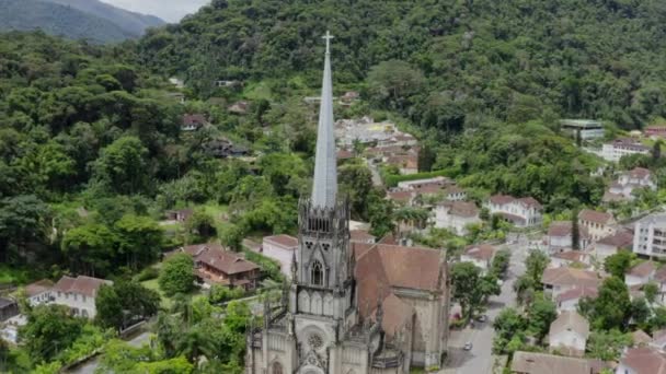 Aerial Shot Petropolis Cathedral City Brazil — Stock video