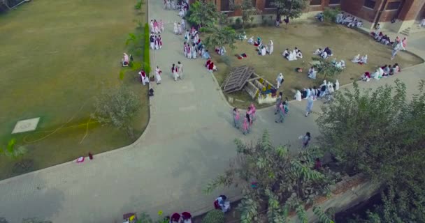 Bombay India Girls College Aerial View Ragazze Studenti Sono Nella — Video Stock