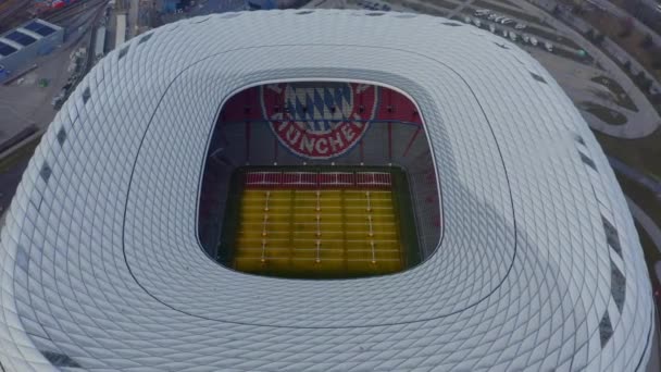 Widok Lotu Ptaka Allianz Arena Monachium Niemcy — Wideo stockowe