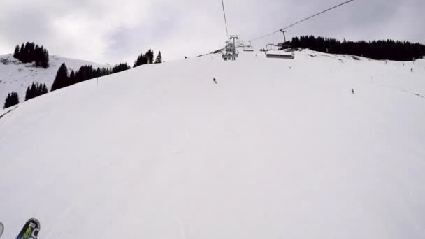 Mountain Time Lapse Ski Resort Austria — Αρχείο Βίντεο