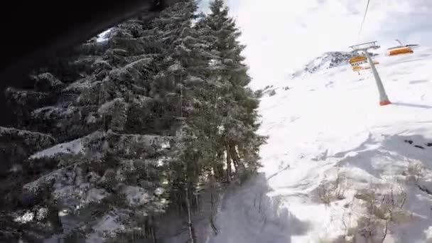Síelés Snowboard Svájci Alpokban Ellmauban Ausztriában Skiwelt Üdülőhelyen — Stock videók