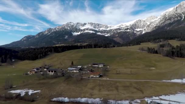 Flying Drone Swiss Alps Austria — стокове відео